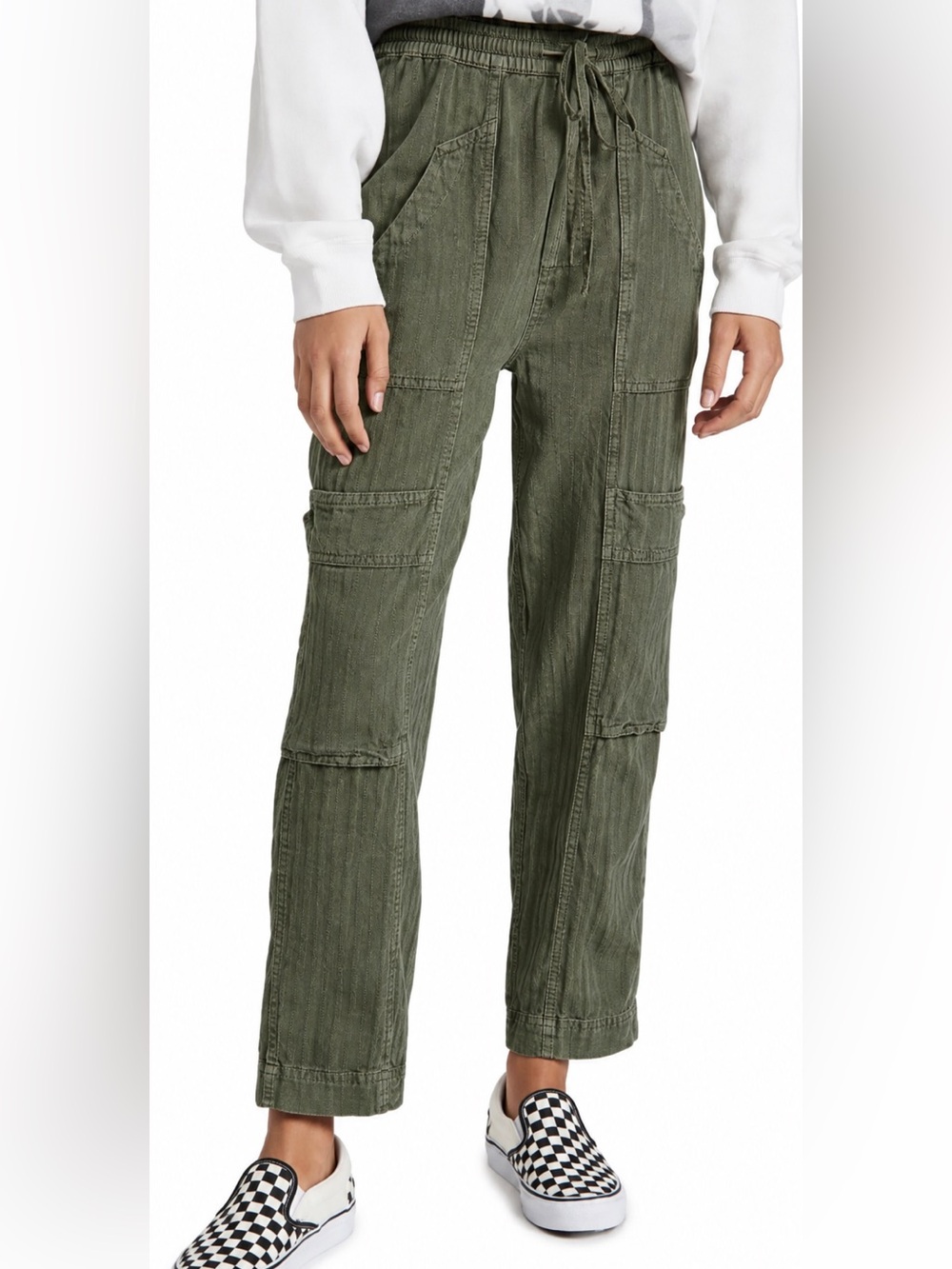 Free People Feelin Good Utility Cargo Pants Green Size Medium